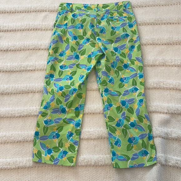 Lilly Pulitzer pants blue jay bird green size 8 - Picture 6 of 9